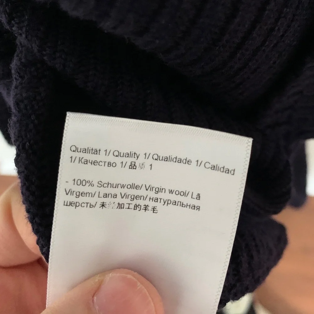 Escada Virgin Wool Navy Knit Cardigan